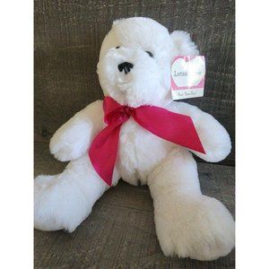 Anico Honee Bear White Plush Lotsa Love Stuffed Animal Valentines Day Bow 8" Tag